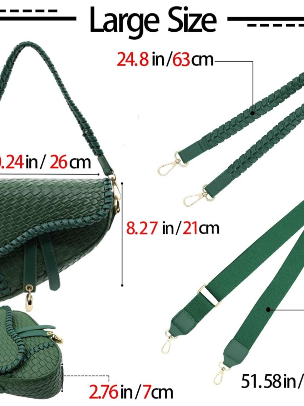 fashion women saddle shoulder bag clutch purse small crossbody satchel handbag w - Picture 5 of 6